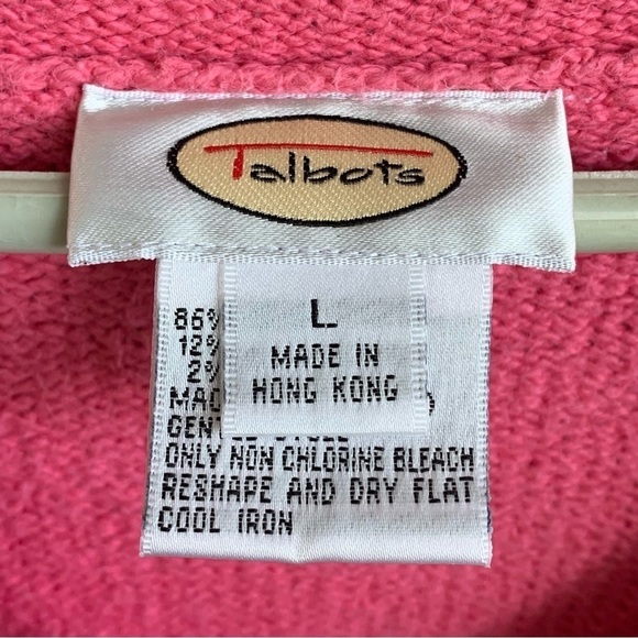 Talbots V-neck Sweater Pink Women’s Size Large - Picture 3 of 5